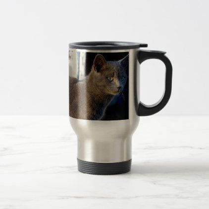 Blue Cat Focus Travel Mug