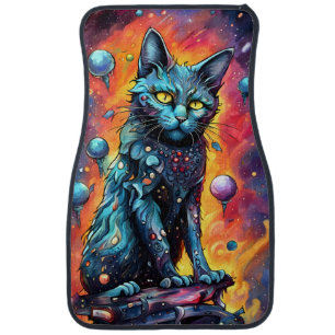 Blue Cat I Car Floor Mat