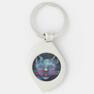 Blue Cat Keychain