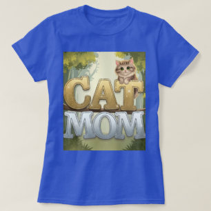 Blue Cat Mom T-Shirt