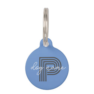 Blue Cat or Dog Pet Name  Pet ID Tag