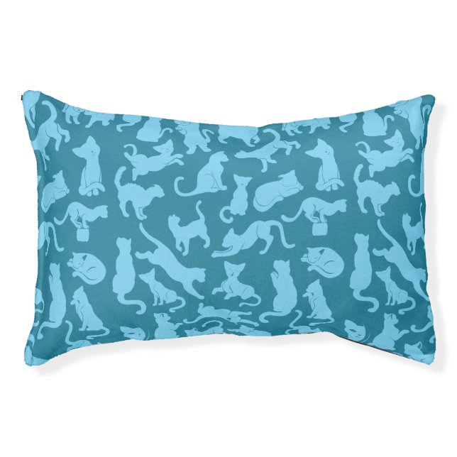 Blue Cat Pattern Pet Bed (Front)