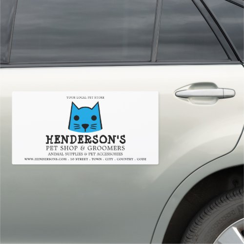 Blue Cat Pet Store  Groomers Advertising Car Magnet