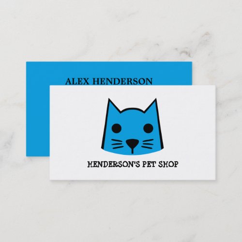 Blue Cat Pet Store  Groomers Business Card
