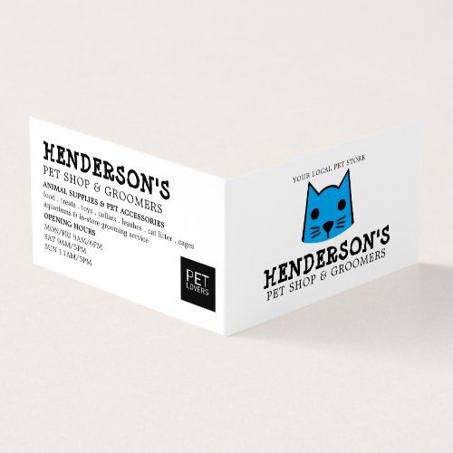 Blue Cat Pet Store  Groomers Detailed Business Card