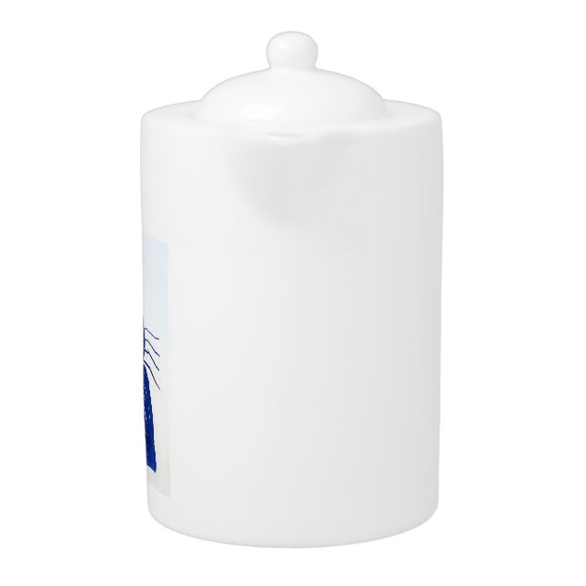 Blue Cat T-Shirt Teapot (Front)