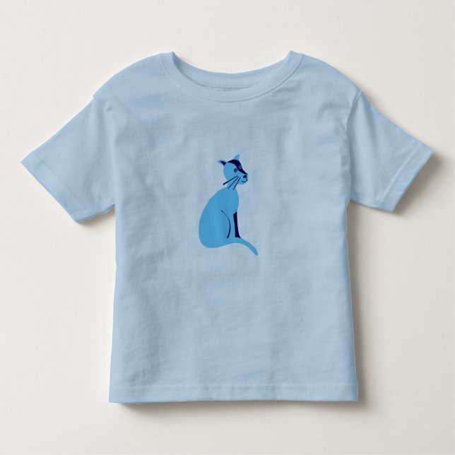 Blue cat toddler t-shirt (Front)