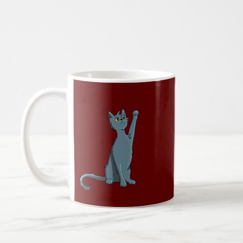 Blue Cat with Raised Fist Symbol of Power Strenght Coffee Mug