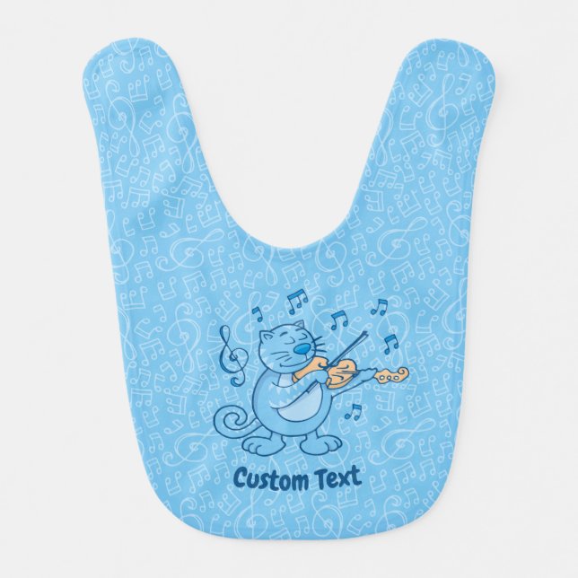 Blue Cat with Violin Bib (Front)