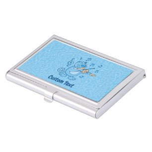 Blue Cat with Violin Business Card Case