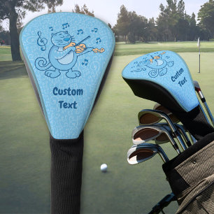 Blue Cat with Violin Golf Head Cover
