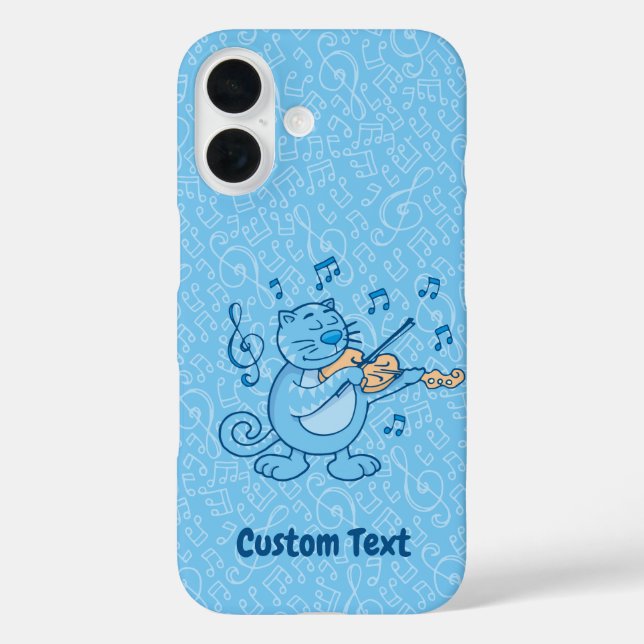 Blue Cat with Violin iPhone Case (Back)