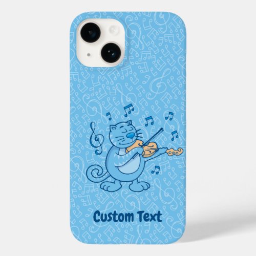 Blue Cat with Violin iPhone Case