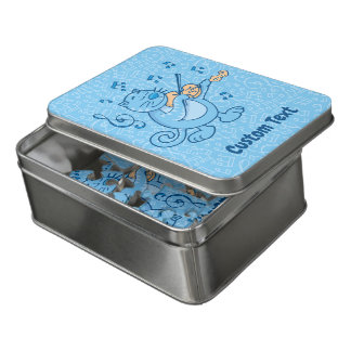 Blue Cat with Violin Jigsaw Puzzle