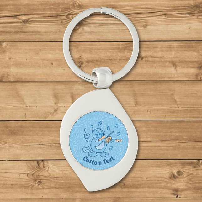 Blue Cat with Violin Keychain (Creator Uploaded)