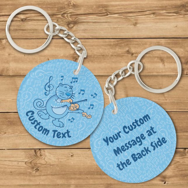 Blue Cat with Violin Keychain (Creator Uploaded)