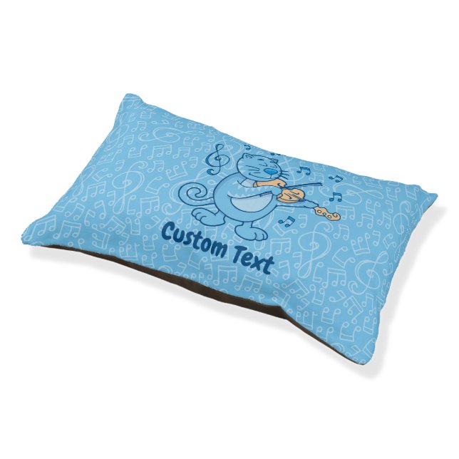 Blue Cat with Violin Pet Bed (Angled)