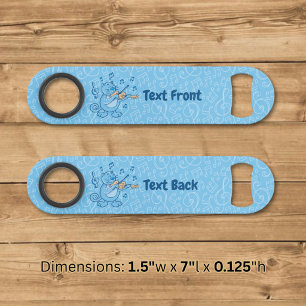 Blue Cat with Violin Speed Bottle Opener