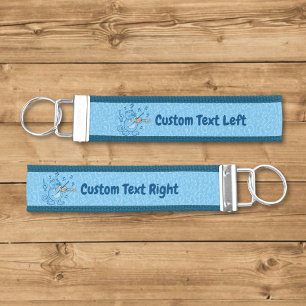 Blue Cat with Violin Wrist Keychain