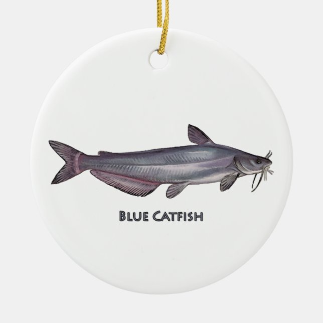 Blue Catfish Ceramic Ornament (Front)