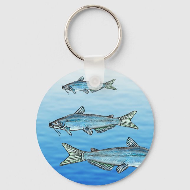 Blue Catfish Keychain (Front)