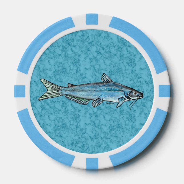 Blue Catfish Poker Chips (Front)
