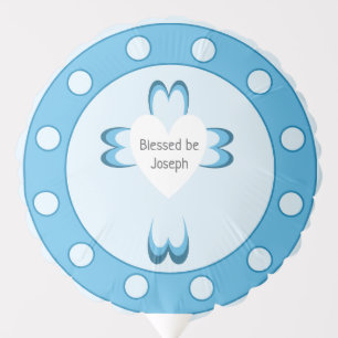 Blue Catholic Baptism Party Balloons for Boys