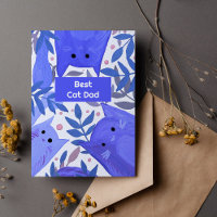 Blue Cats and branches Best cat dad Holiday Card