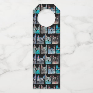 Blue cats bottle hanger tag