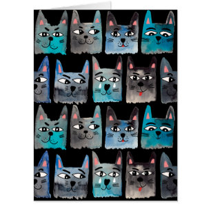 Blue cats card