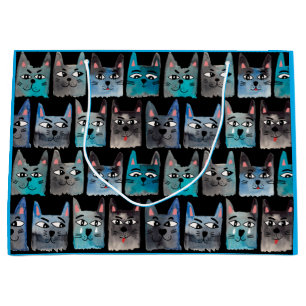 Blue cats large gift bag