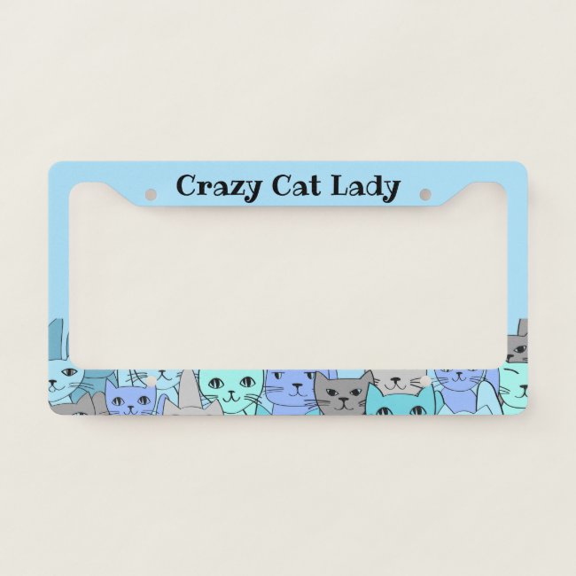 Blue Cats License Plate Frame