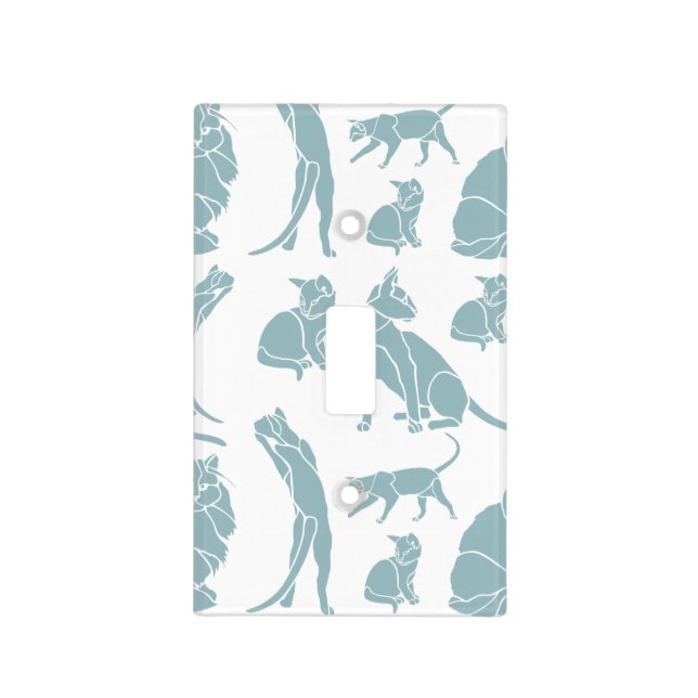 Blue Cats Light Switch Cover (Front)