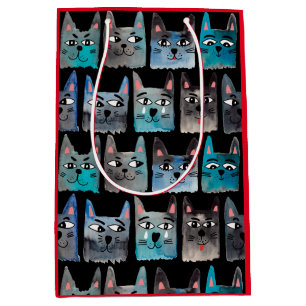 Blue cats medium gift bag