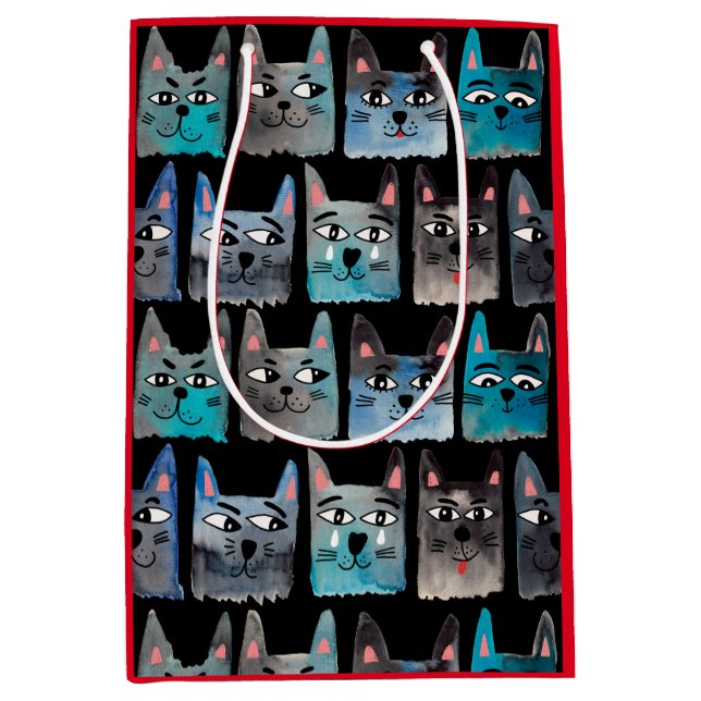 Blue cats medium gift bag (Front)