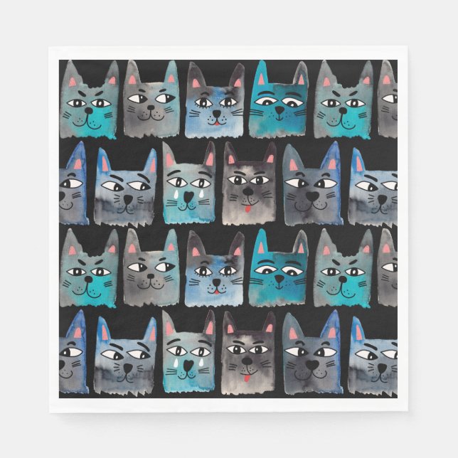 Blue cats napkins (Front)