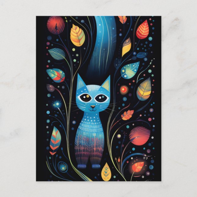 Blue cats postcard (Front)