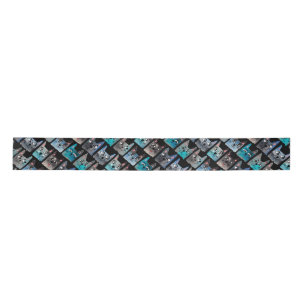 Blue cats satin ribbon