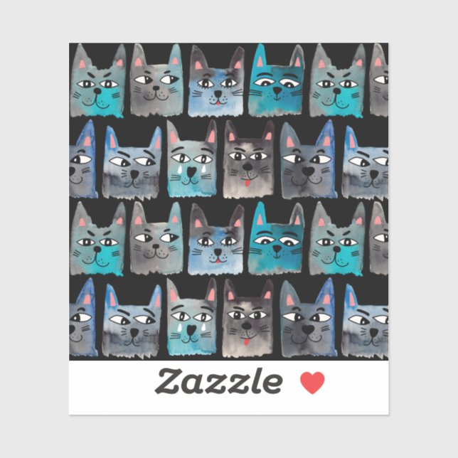Blue cats sticker (Sheet)