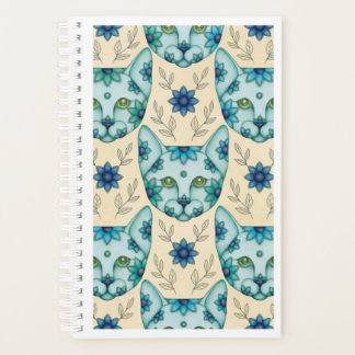 BLUE CATS with FLOWERS PLANNER
