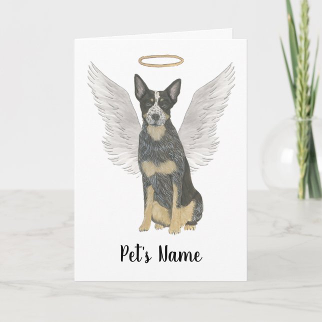 Blue Cattledog Heeler Sympathy Memorial Card (Front)