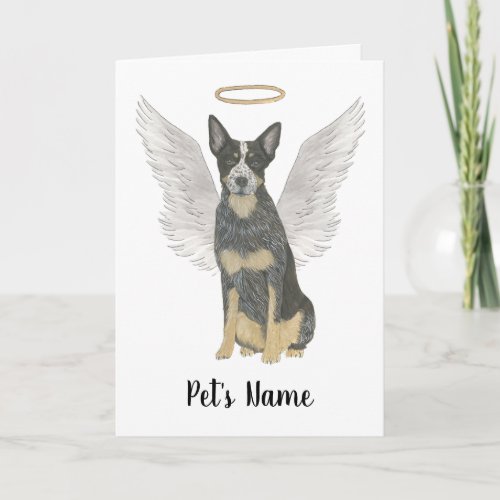 Blue Cattledog Heeler Sympathy Memorial Card