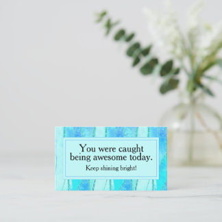 Blue "Caught Being Awesome" Motivational Business Card