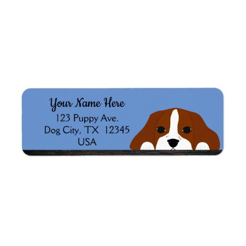 Blue Cavalier King Charles Spaniel Puppy Dog Label