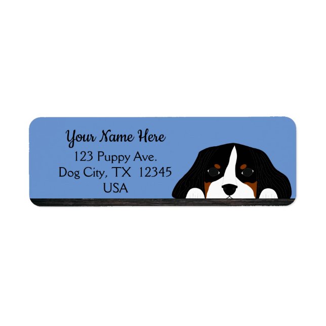 Blue Cavalier King Charles Spaniel Puppy Dog Label (Front)