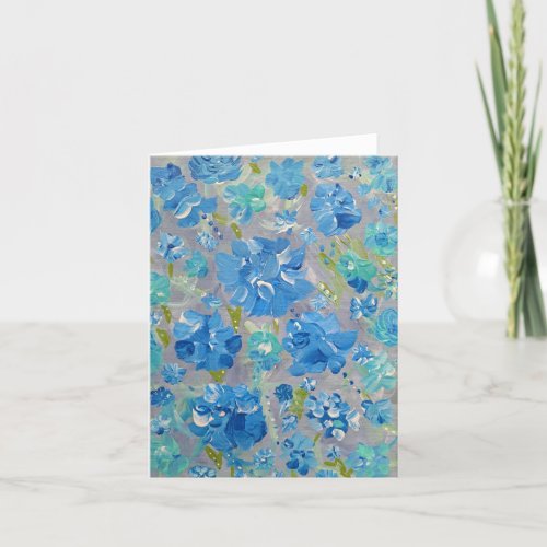 Blue Celebration Floral Note Card
