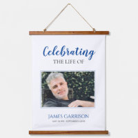 Blue Celebration Of Life Photo Memorial Funeral