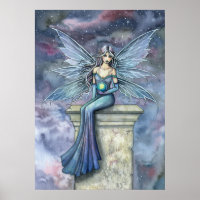 Blue Celeste Fantasy Fairy Art Poster Print