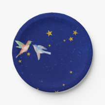 Blue celestial dreams customizable Paper Plate