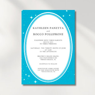 Blue Celestial Wedding Invitation